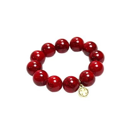 Red Howlite Napkin Rings - Set of 4