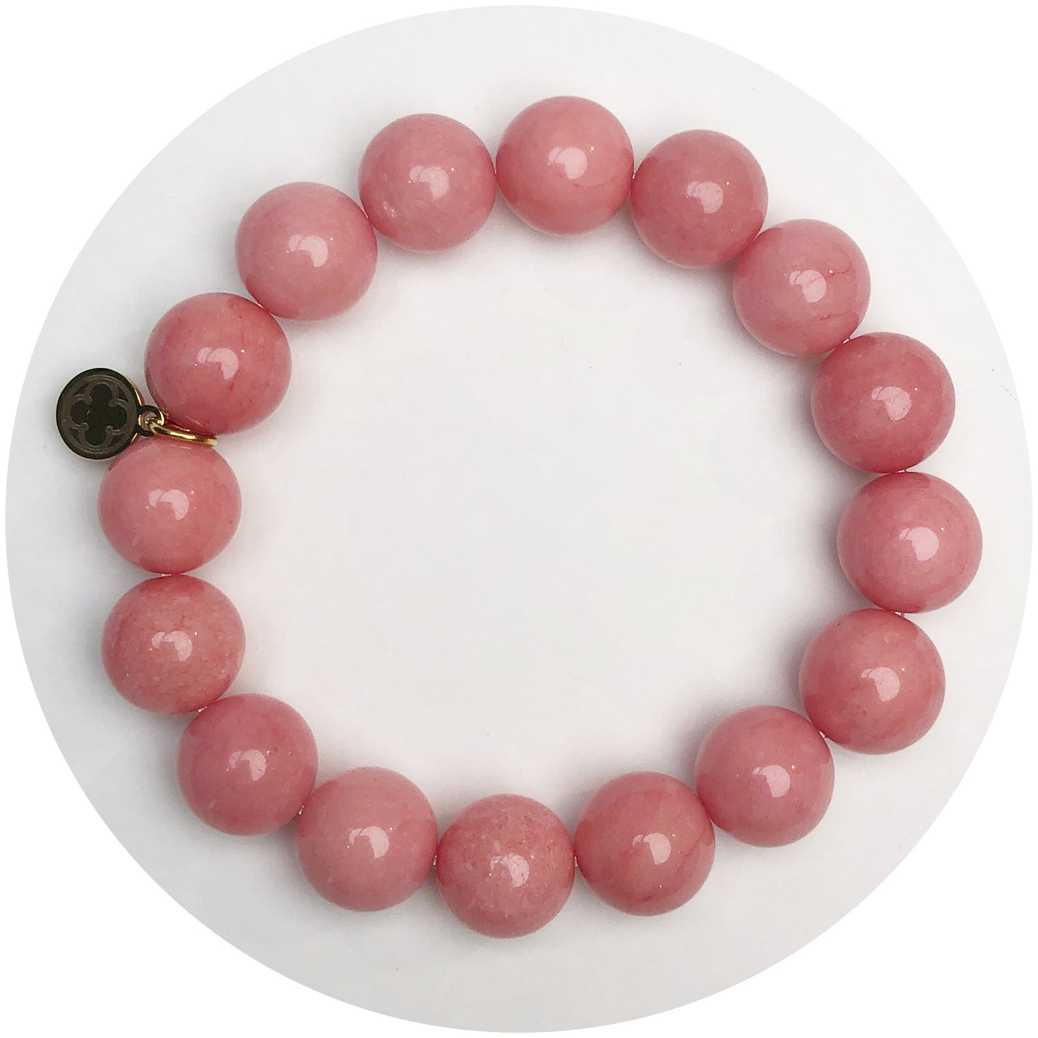 Rose Pink Jade Beaded Bracelet