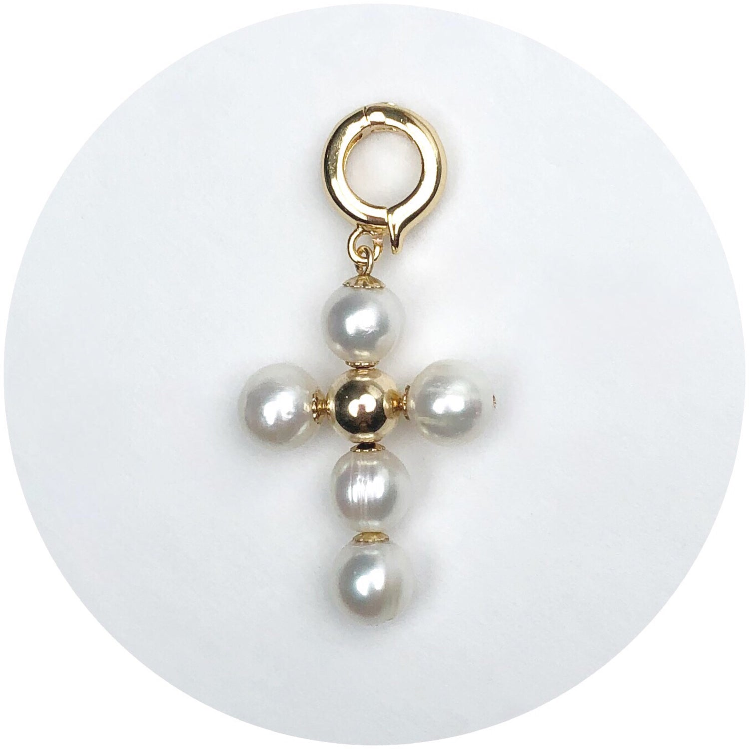 Perla Grande Freshwater Pearl Handmade Cross Pendant