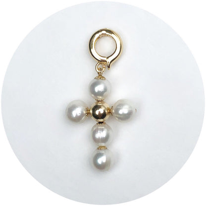 Perla Grande Freshwater Pearl Handmade Cross Pendant