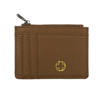 Camel Leather Zip Wallet