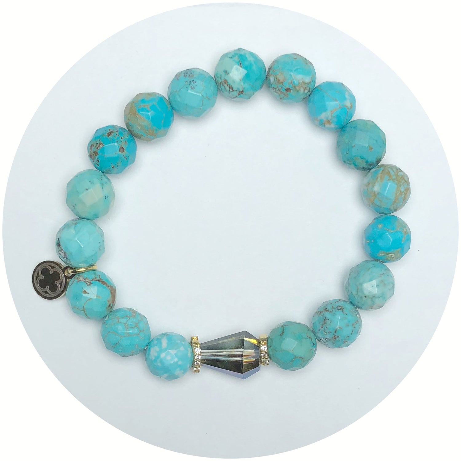 Teal Jasper with Diamond Accent