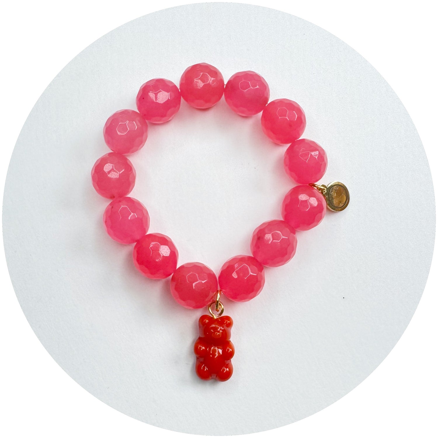 Fire Jade with Red Murano Glass Gummy Bear