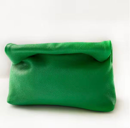 Gold Trinacria  Verde Leather Handbag