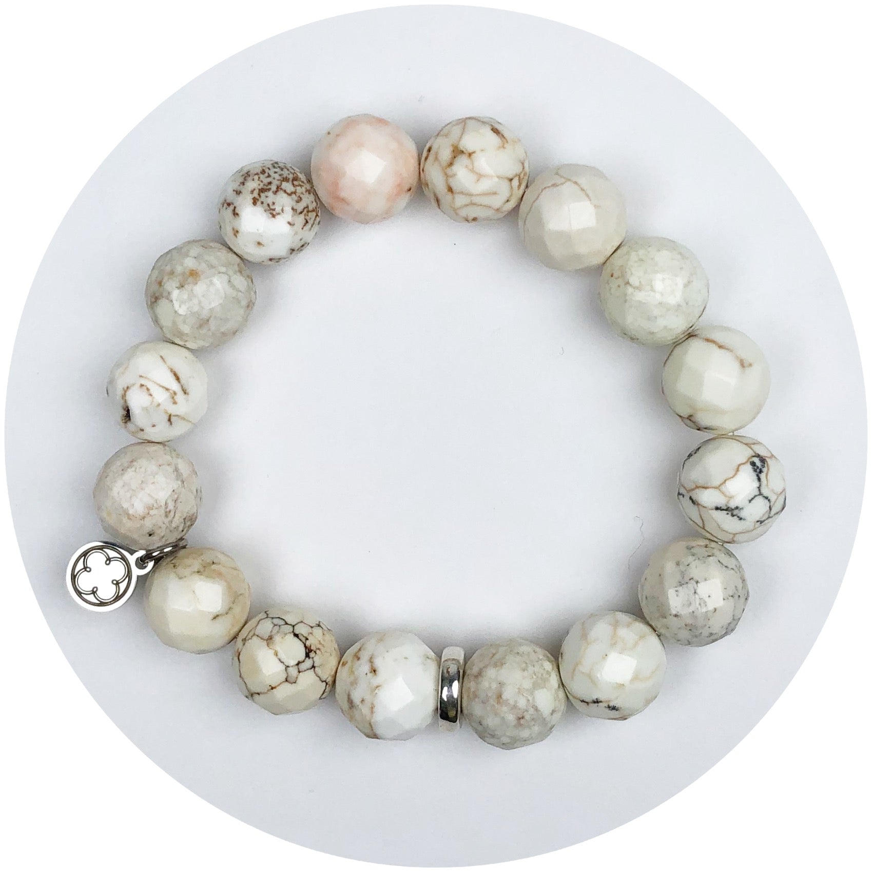 Fossil Agate with Silver Spacer