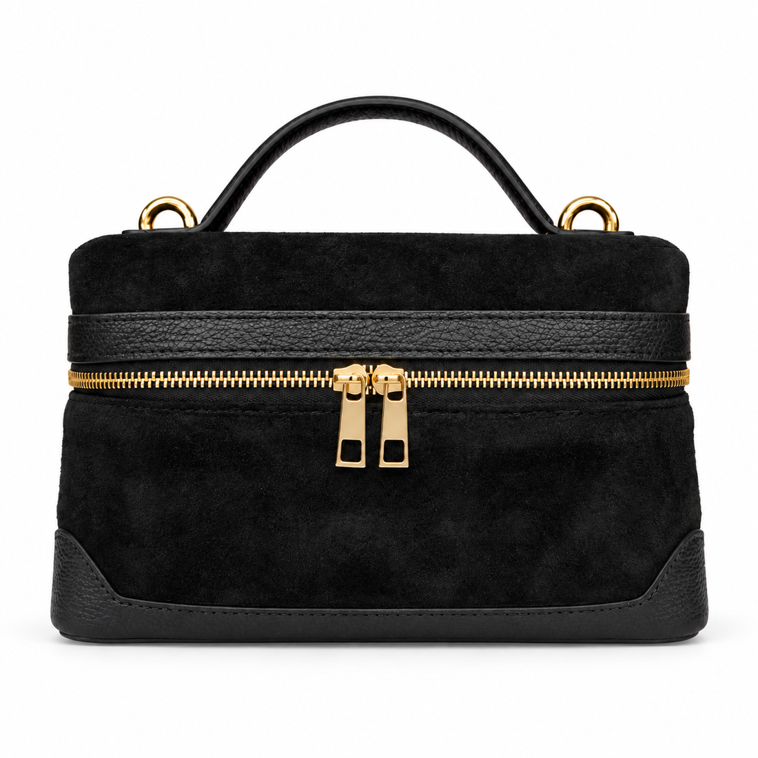 Frankie Black Suede Handbag
