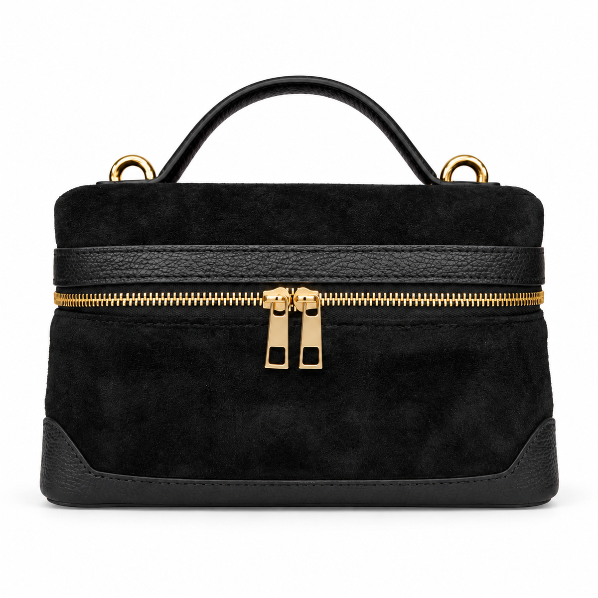 Frankie Black Suede Handbag