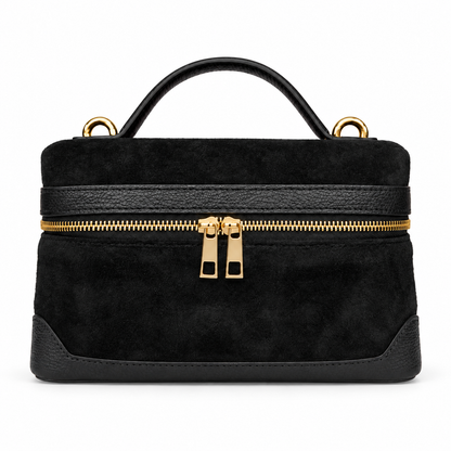 Frankie Black Suede Handbag