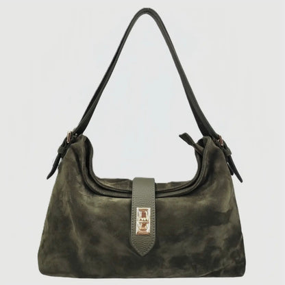 Sarina Verde Suede Shoulder Bag