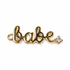 Gold Pavé "Babe" Pendant on a white background