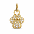 Gold Pavé Dog Paw Pendant on a white background