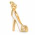 Gold Pavé High Heel Shoe Pendant on a white background