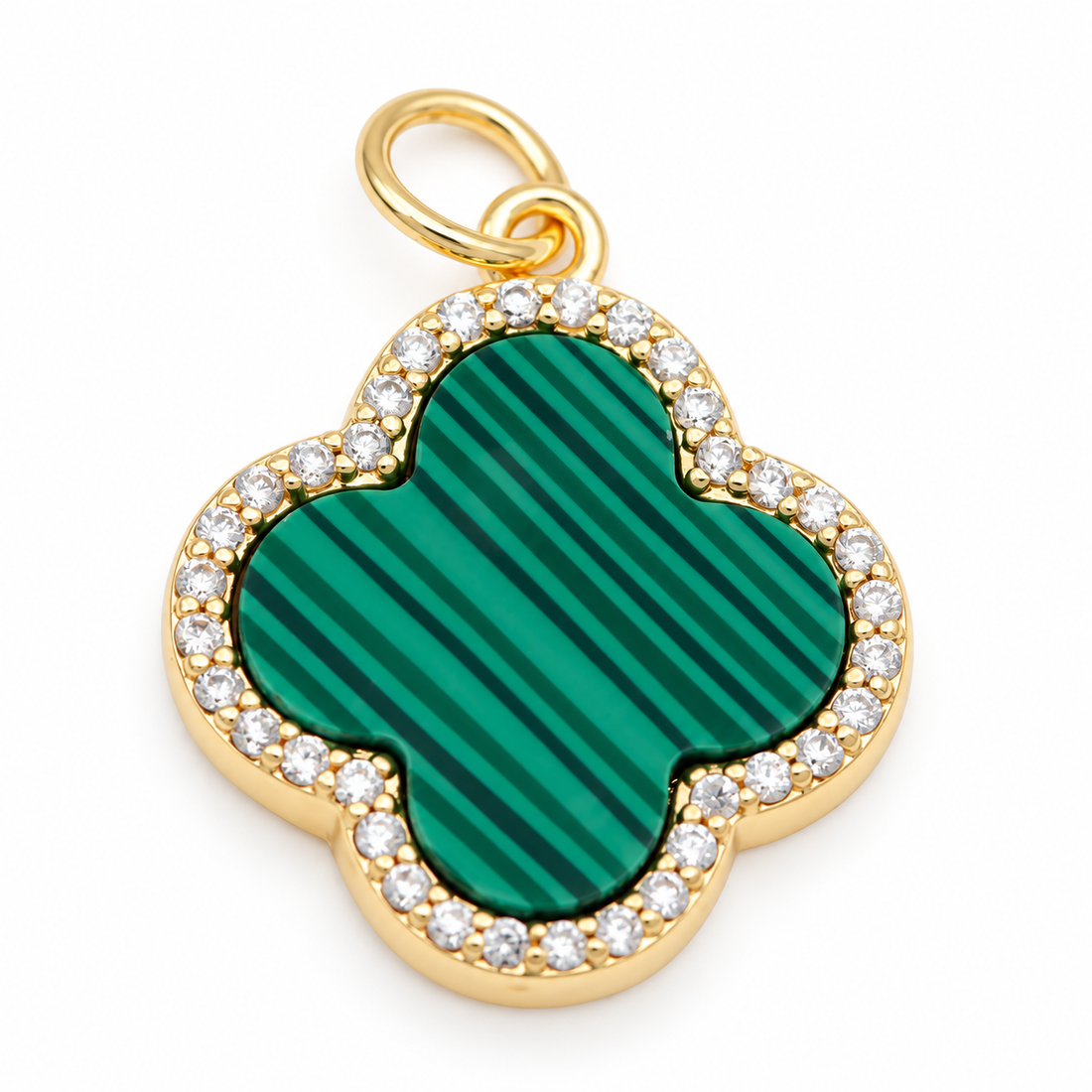 Green Malachite Clover Pendant - Oriana LaMarca Designs