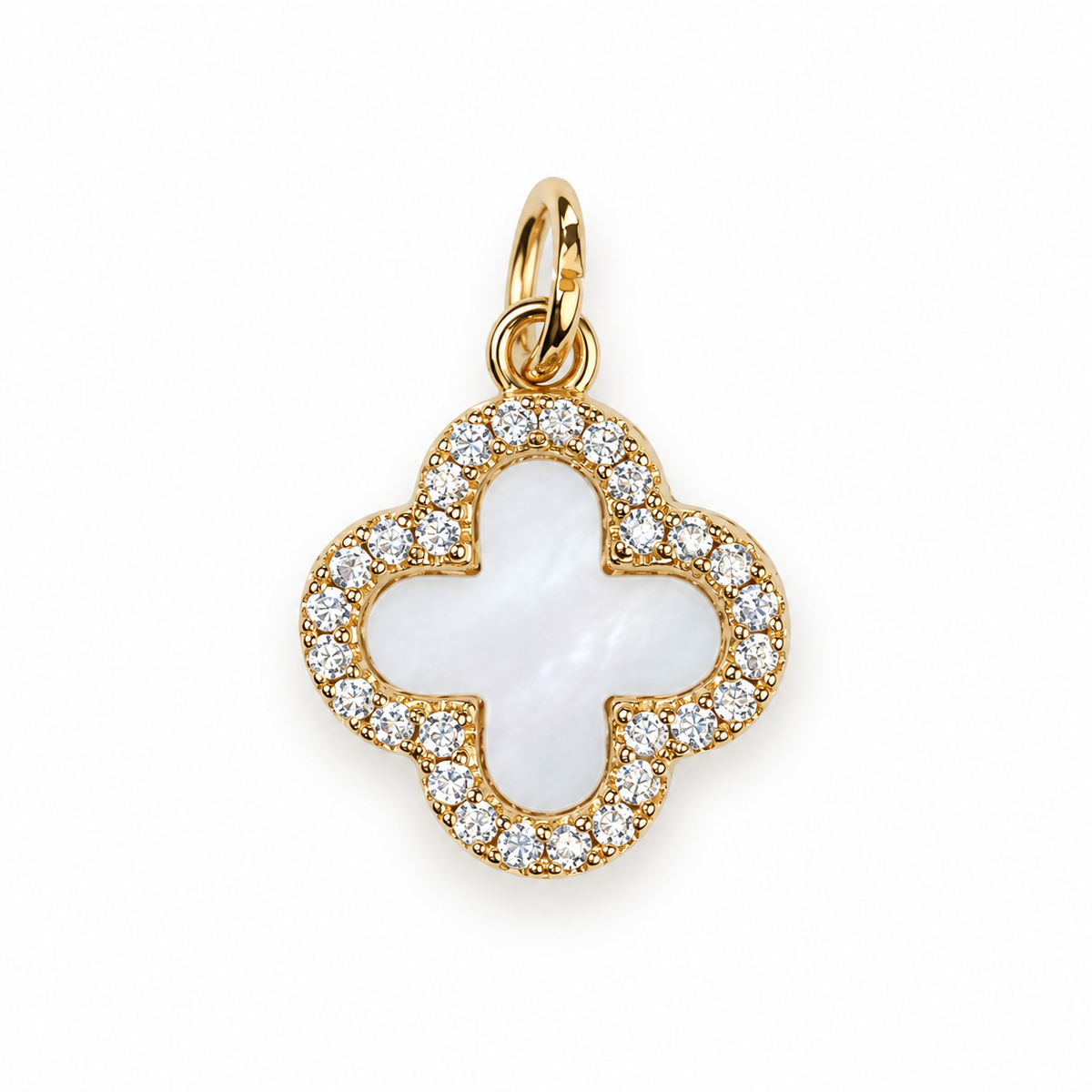 Mother of Pearl Pavé Clover Pendant - Oriana LaMarca Designs