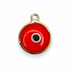 Orange Glass Evil Eye Pendant on a white background