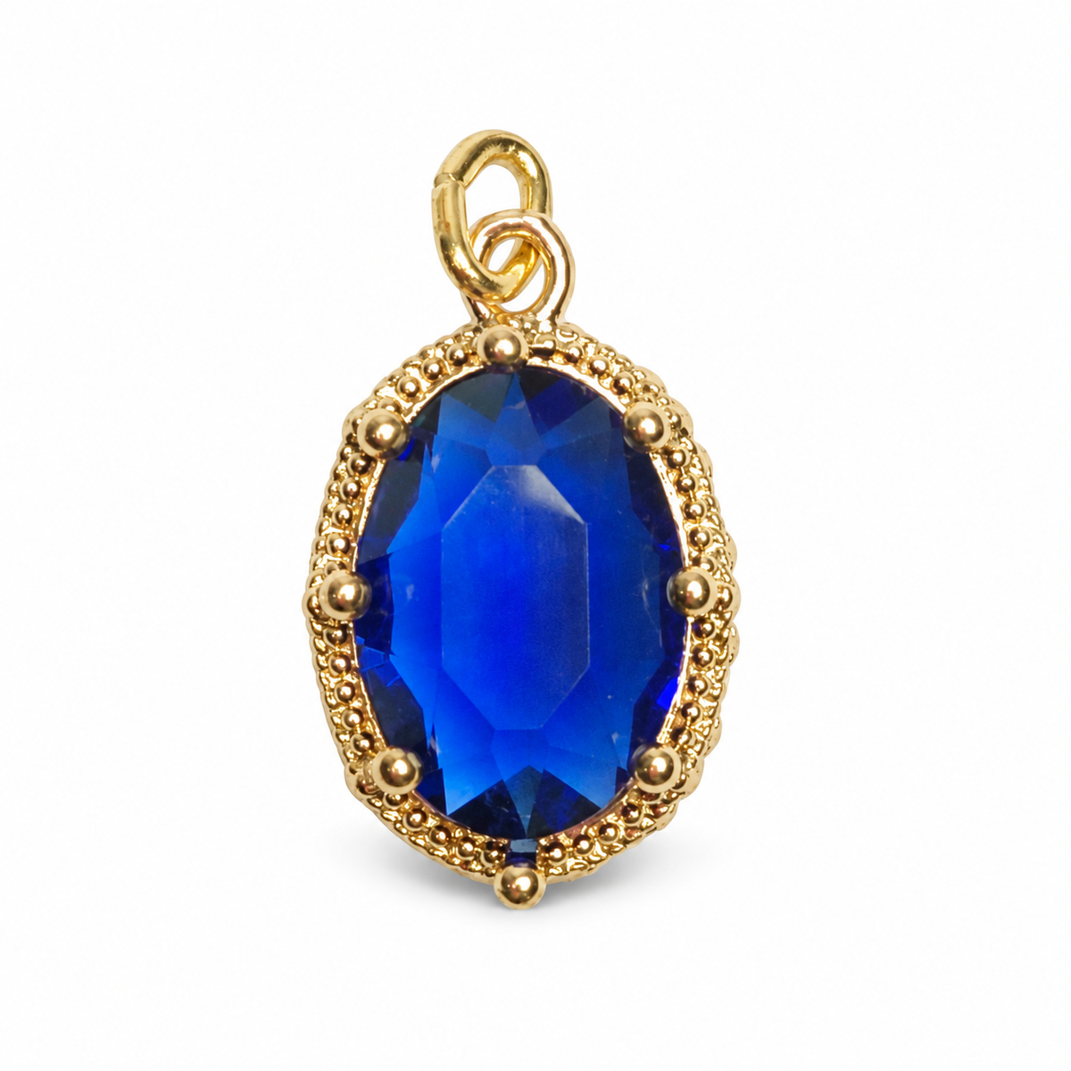 Pavé Blue Sapphire Hidden Gem Pendant on a white background