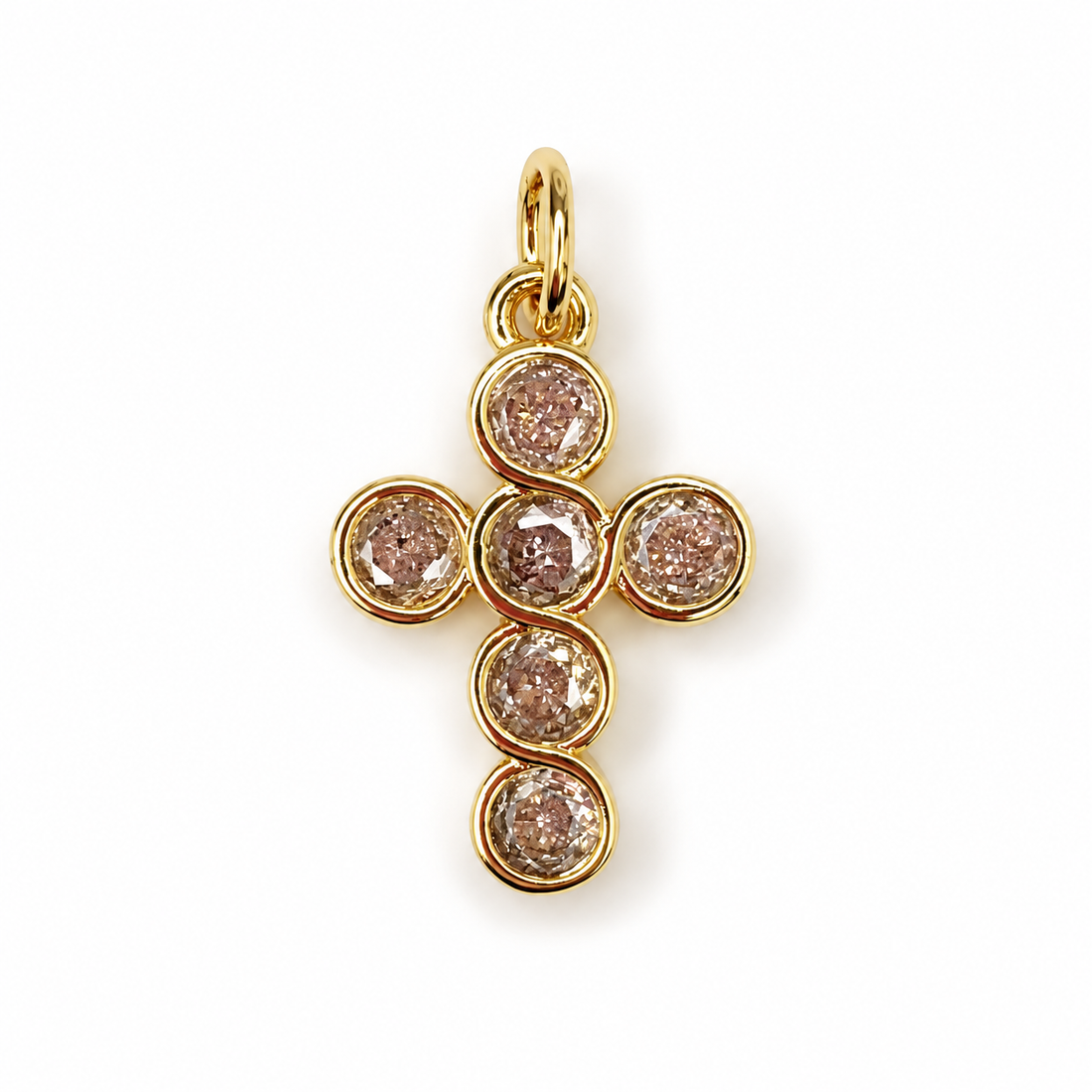 Pavé Bubble Cross Pendant - Oriana LaMarca Designs