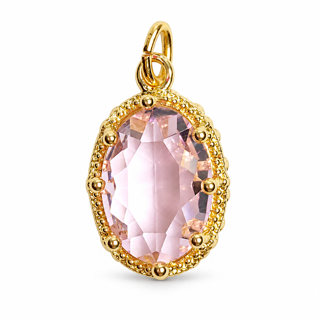 Coral Hidden Gem Pendant on a white background