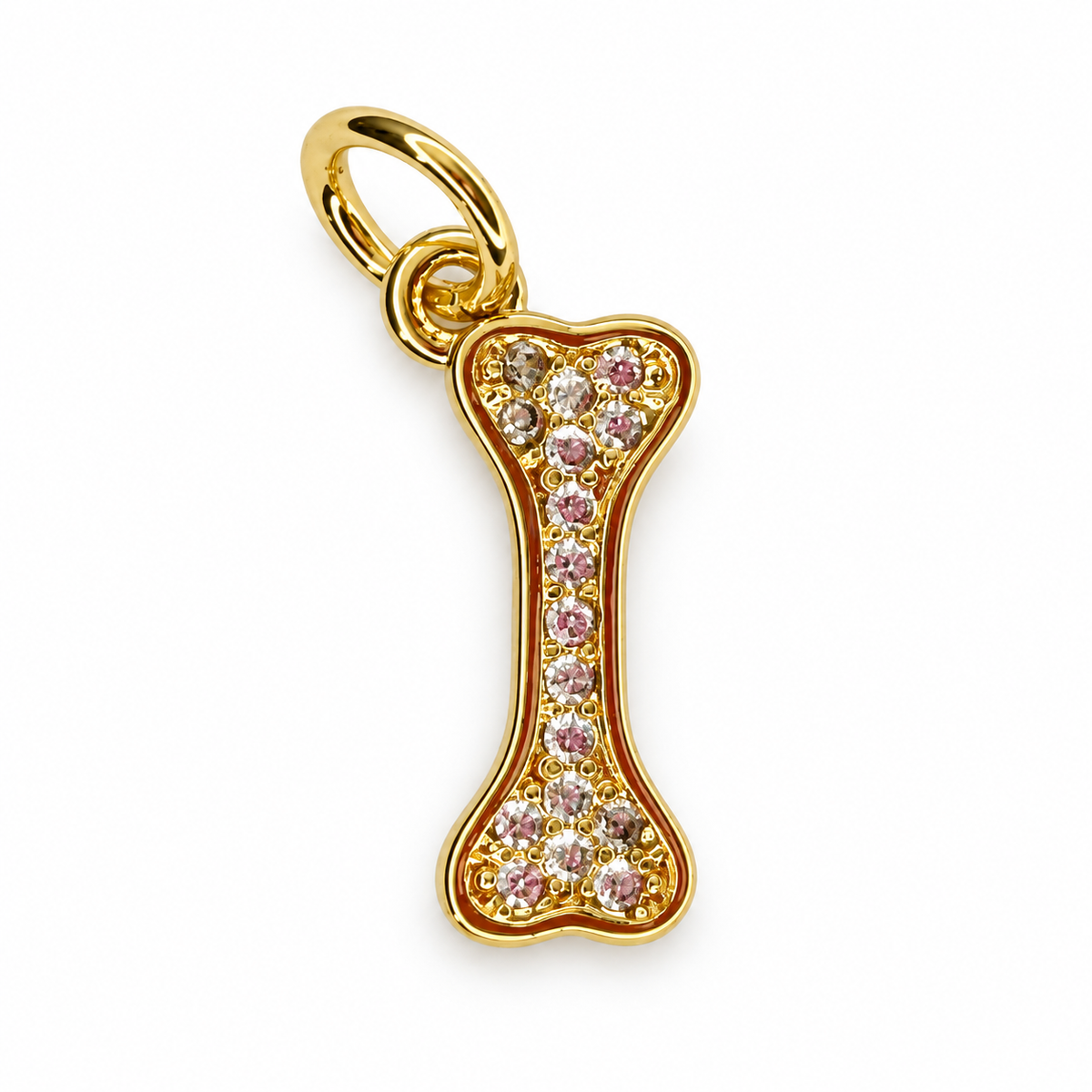 Pavé Dog Bone Pendant on a white background