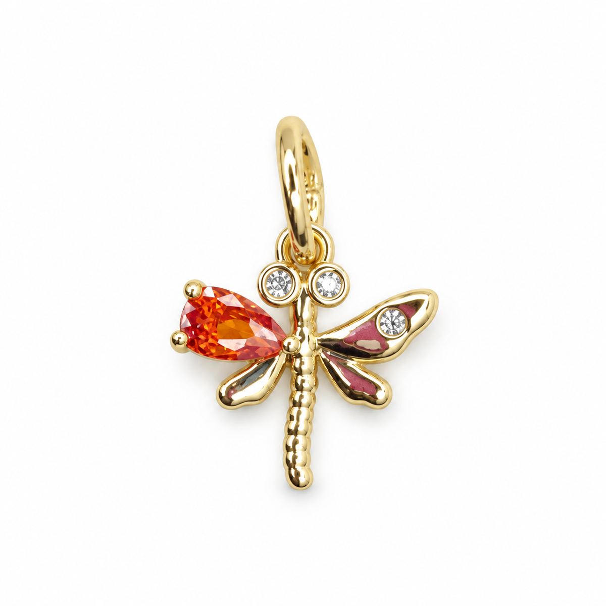 Pavé Dragonfly Pendant on a white background