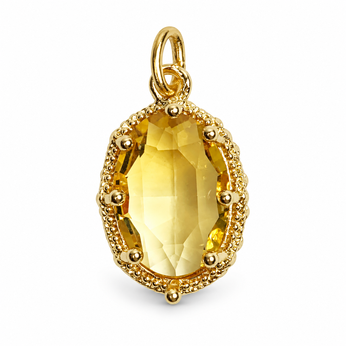 Golden Hidden Gem Pendant on a white background