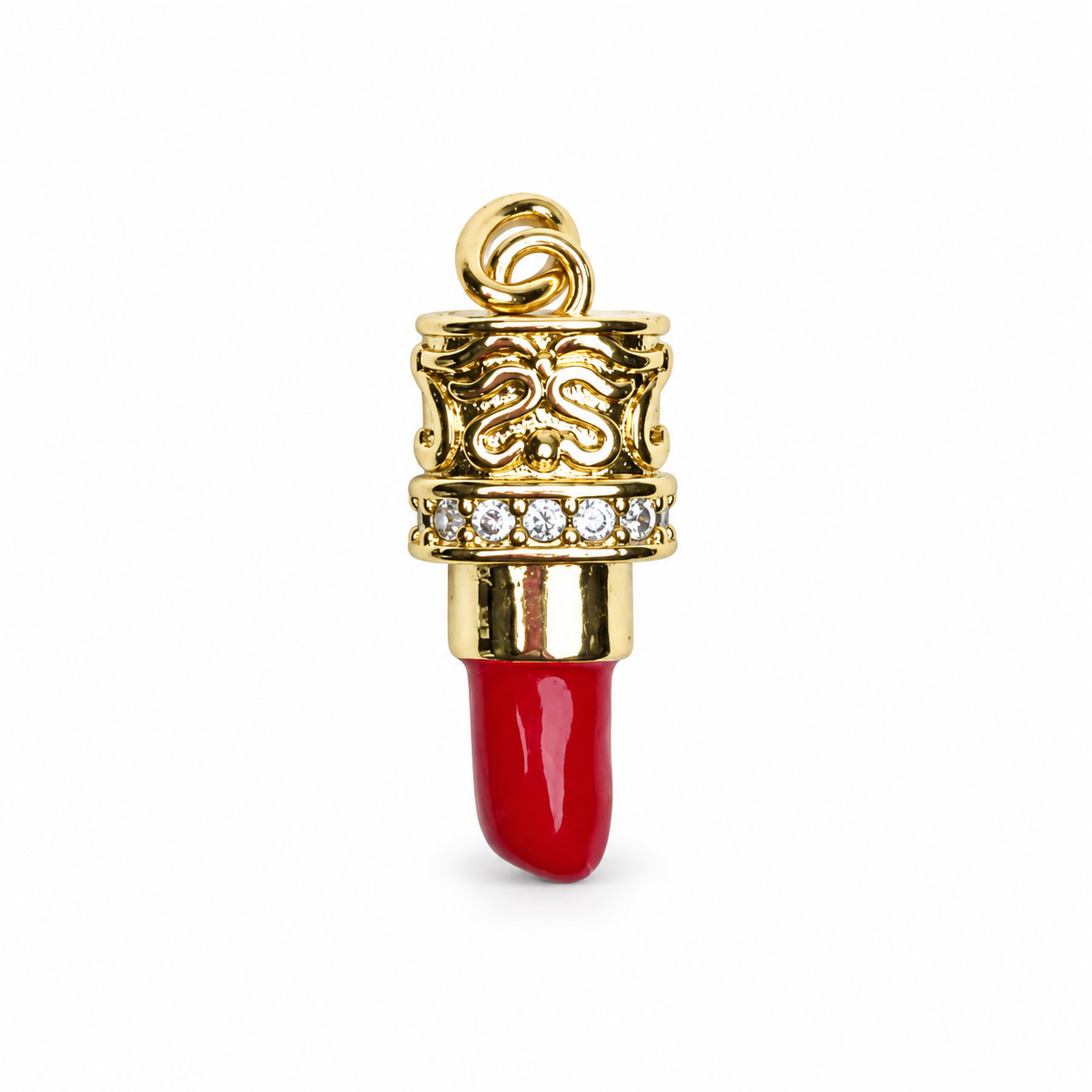 Pavé Lipstick Pendant on a white background