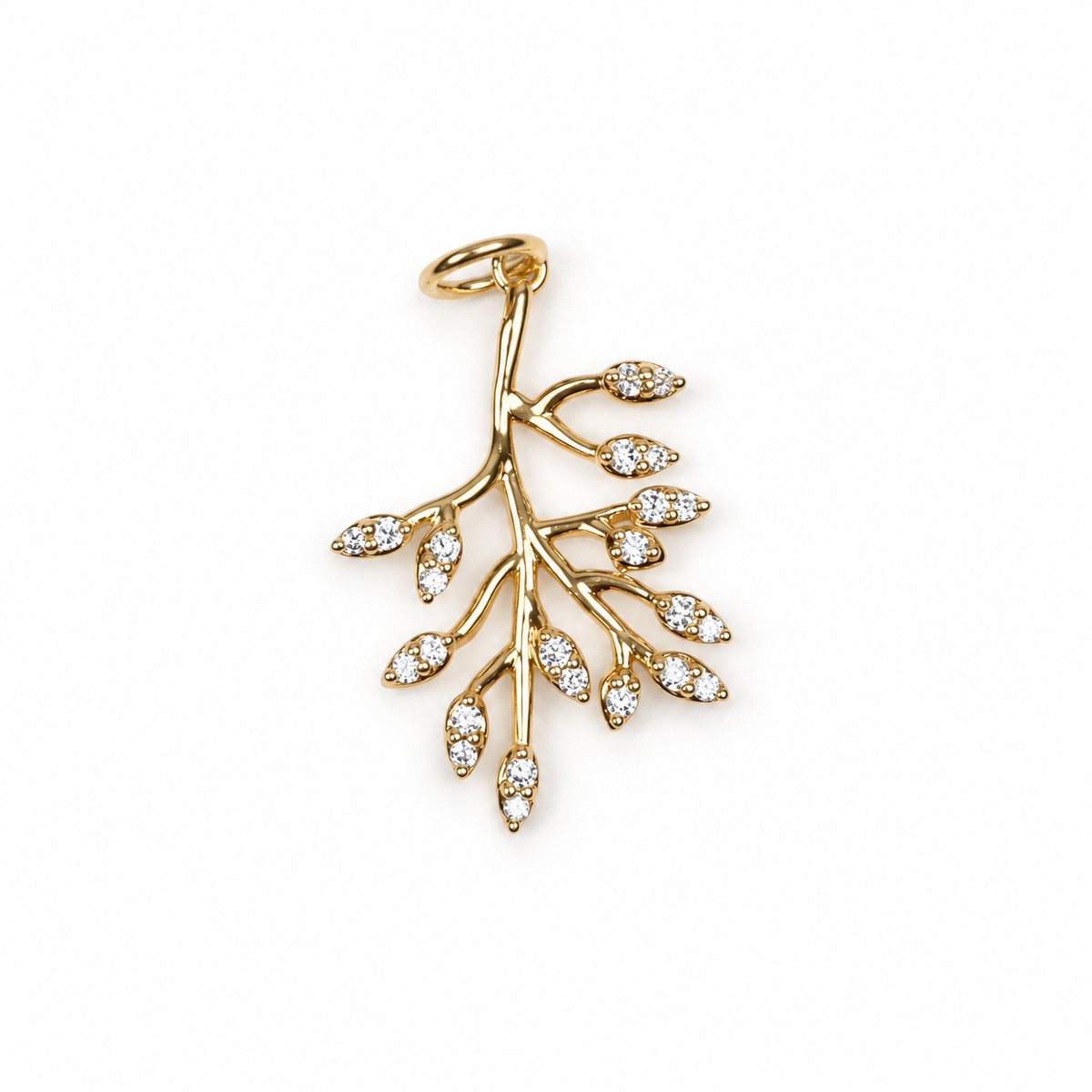 Pavé Olive Branch Pendant - Oriana LaMarca Designs