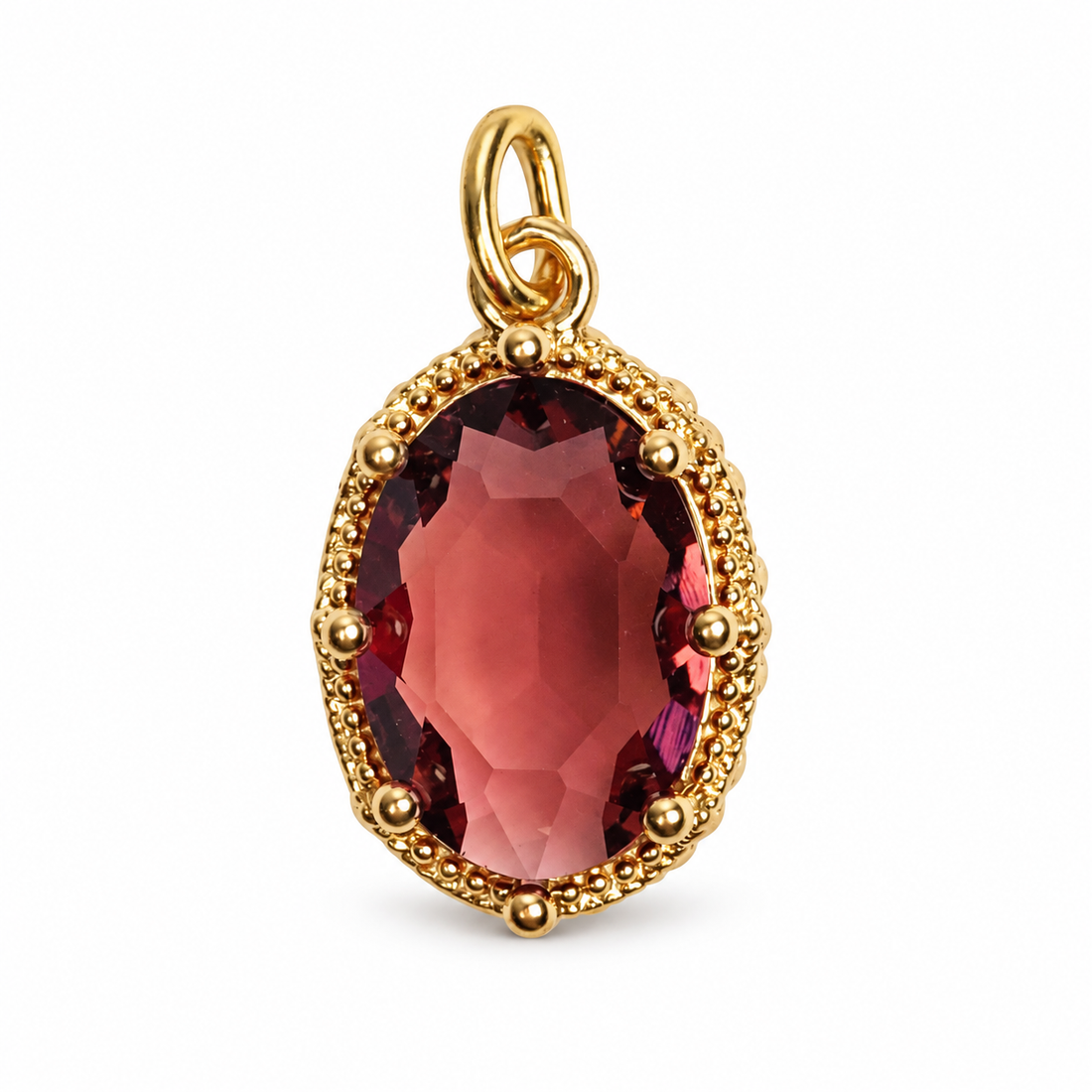 Red Garnet Hidden Gem Pendant on a white background