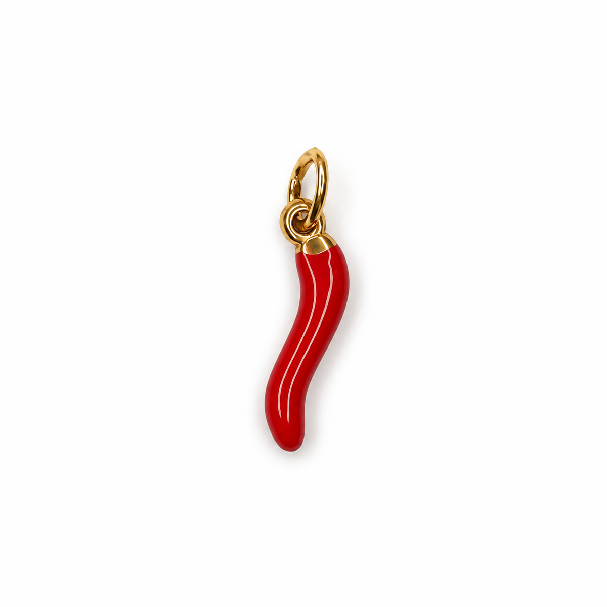 Red Enamel Mini Horn Cornicello Pendant - Oriana LaMarca Designs