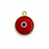 Red Glass Evil Eye Pendant on a white background