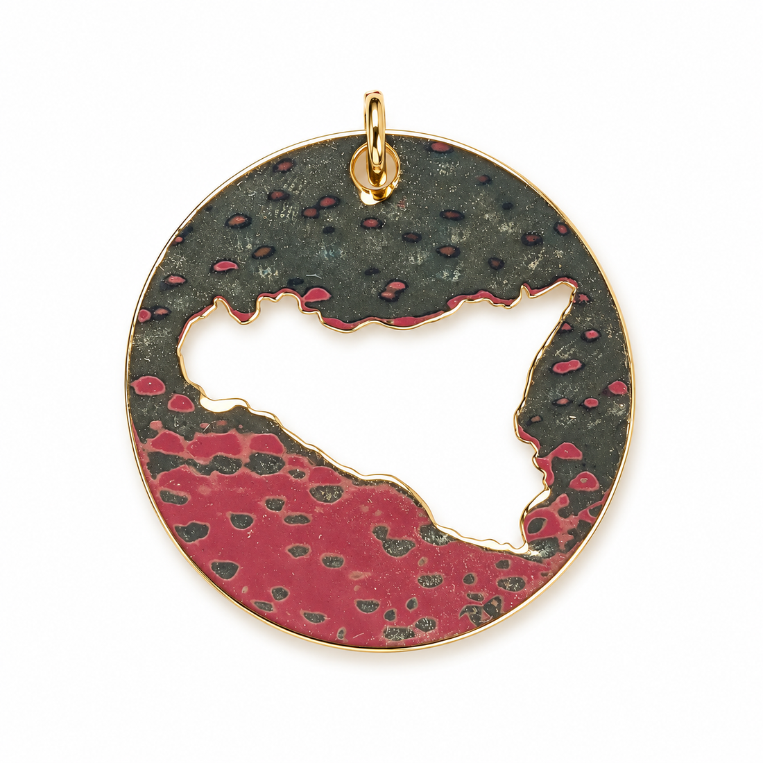 Sicily Island Small Round Cutout Pendant - Oriana LaMarca Designs