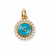 Turquoise Round Enamel Evil Eye Pendant - Oriana LaMarca Designs