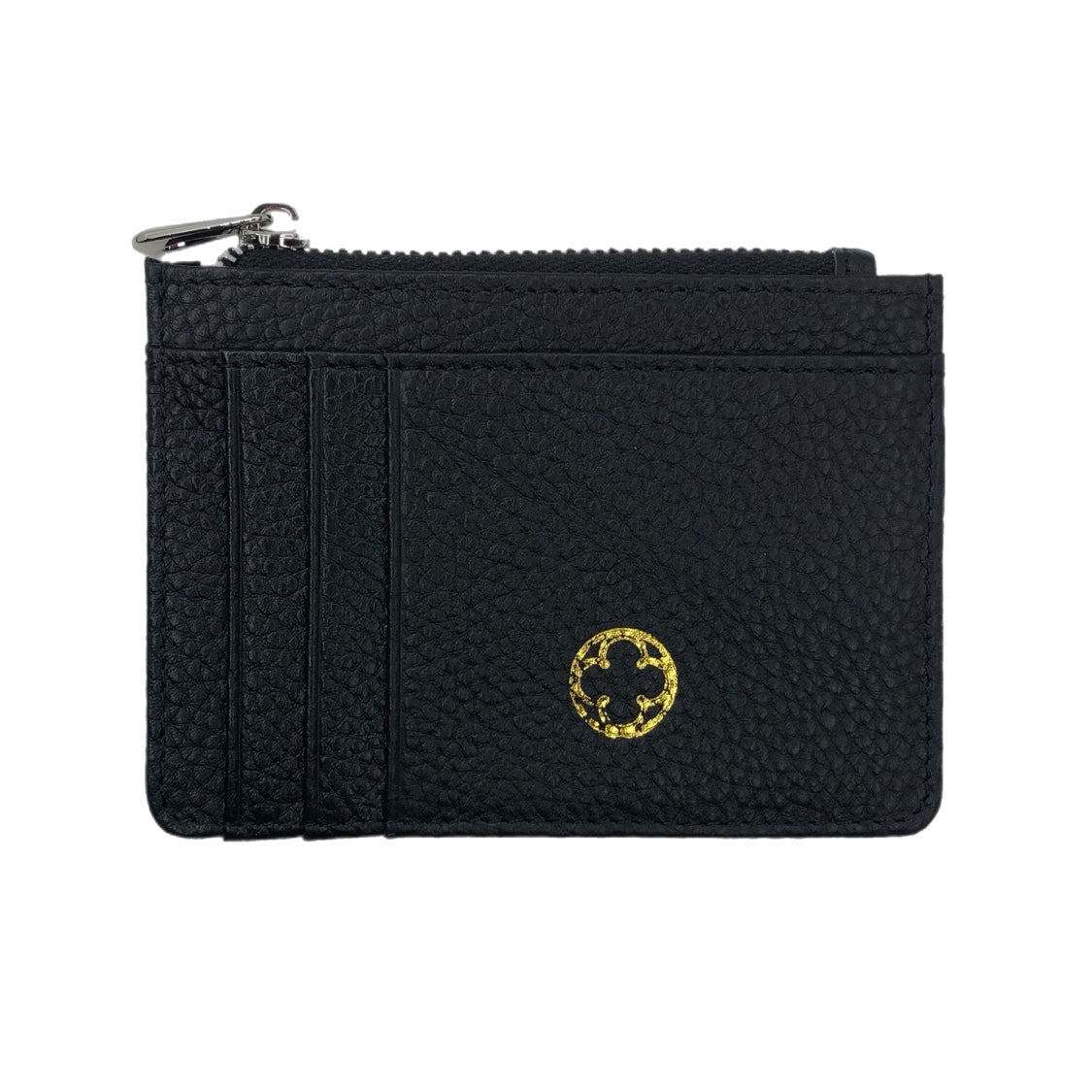 Black Leather Zip Wallet