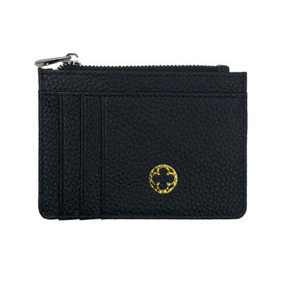 Black Leather Zip Wallet