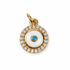 White Round Enamel Evil Eye Pendant - Oriana LaMarca Designs