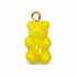 Yellow Murano Glass Gummy Bear Pendant on a white background