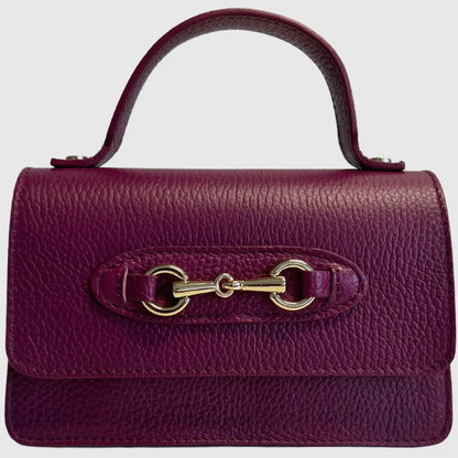 Angelina Plum Leather Handbag