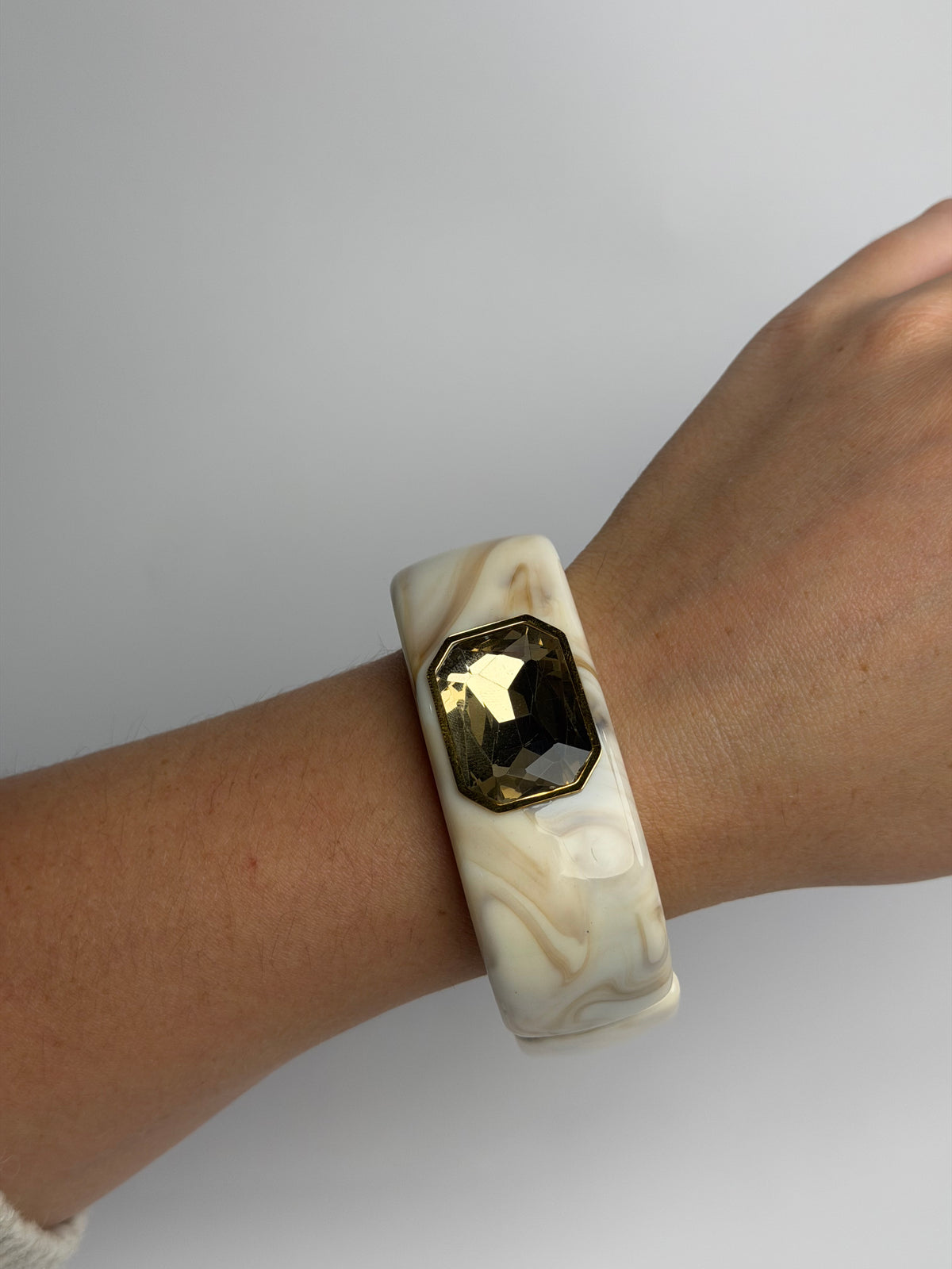 Isabella  Champagne Acrylic Bangle