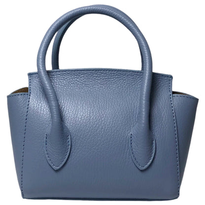 Martina Denim Blue Leather Handbag