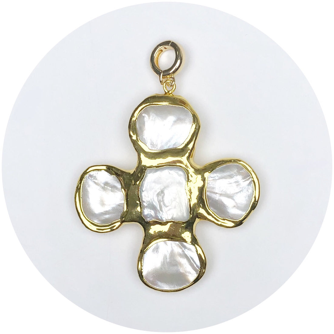 Freshwater Pearl Bezel Cross
