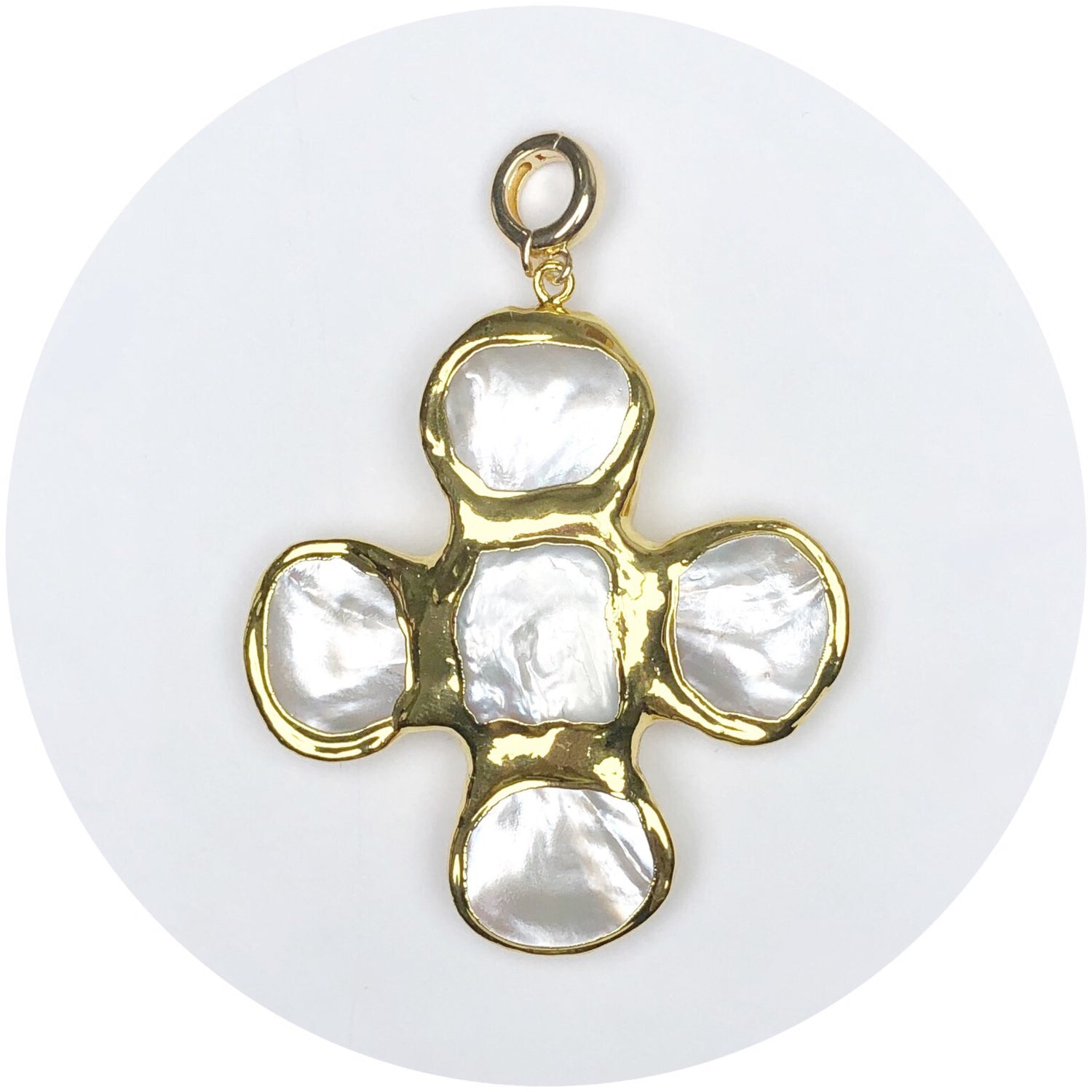 Freshwater Pearl Bezel Cross