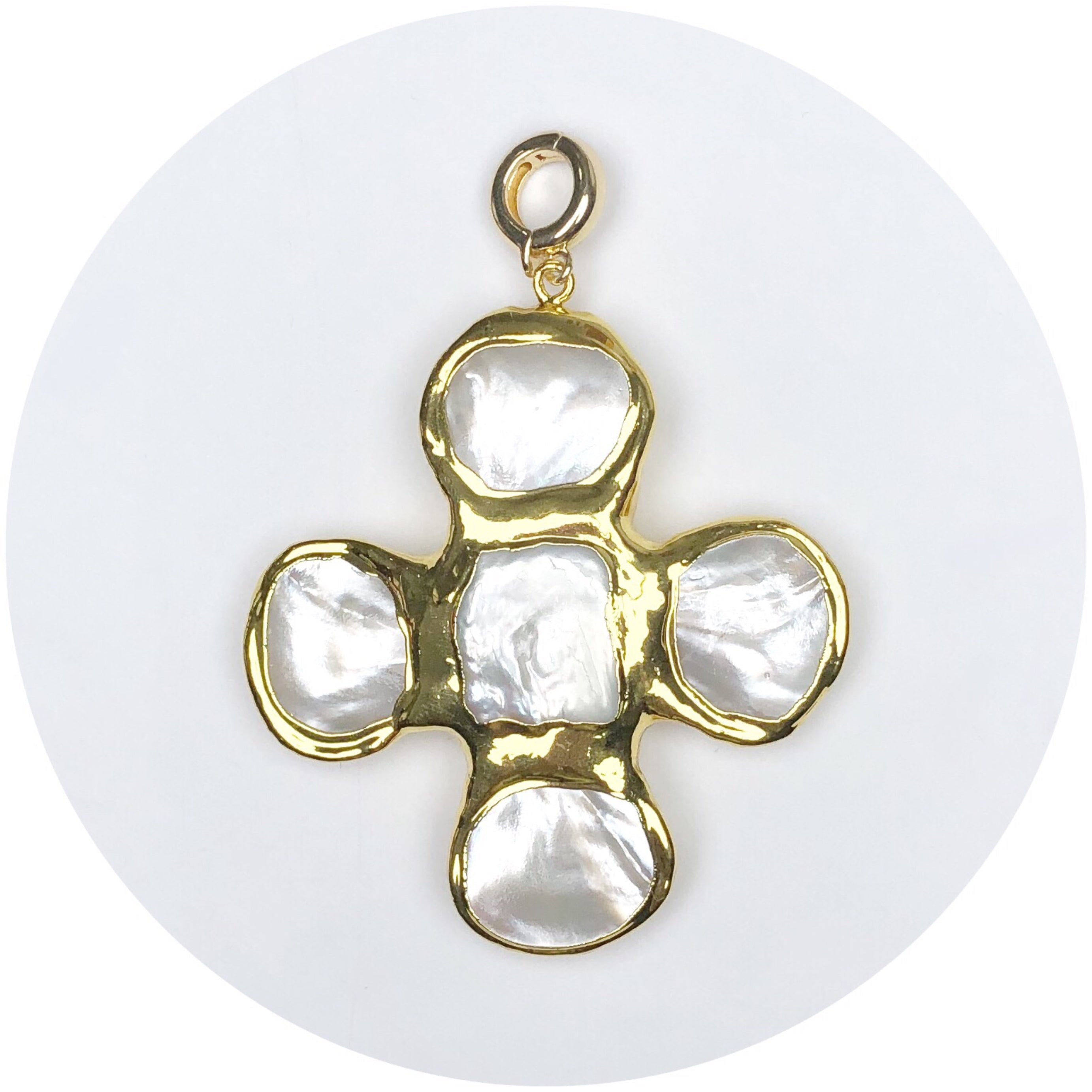 Freshwater Pearl Bezel Cross