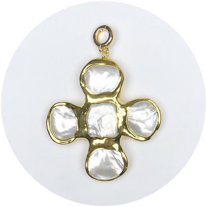 Freshwater Pearl Bezel Cross