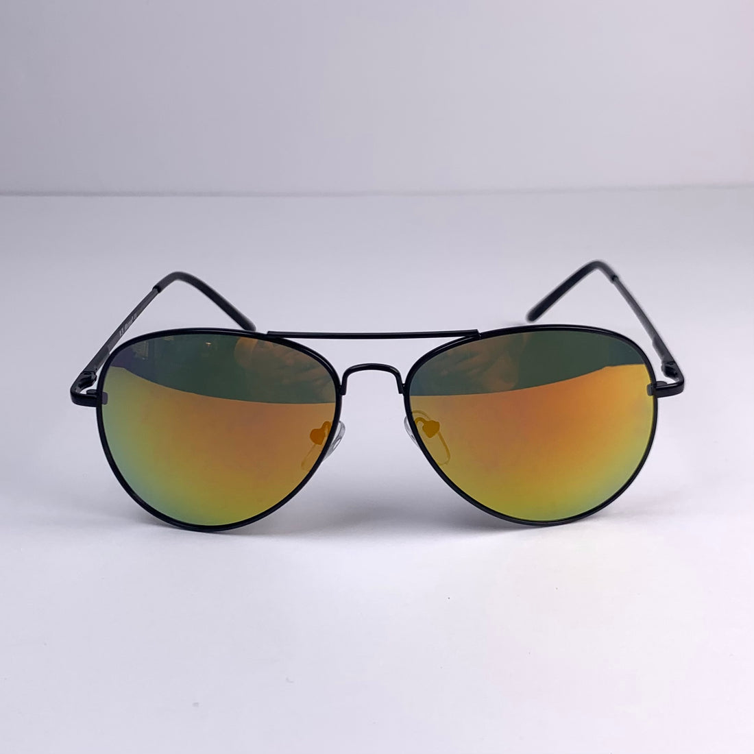 Black Frame/Yellow Mirrored Aviator Sunglasses