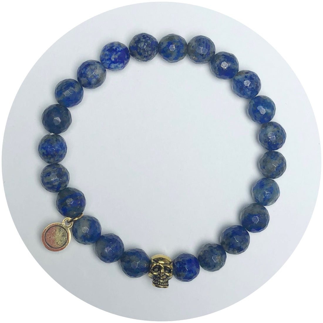 Mens Lapis with Gold Skull