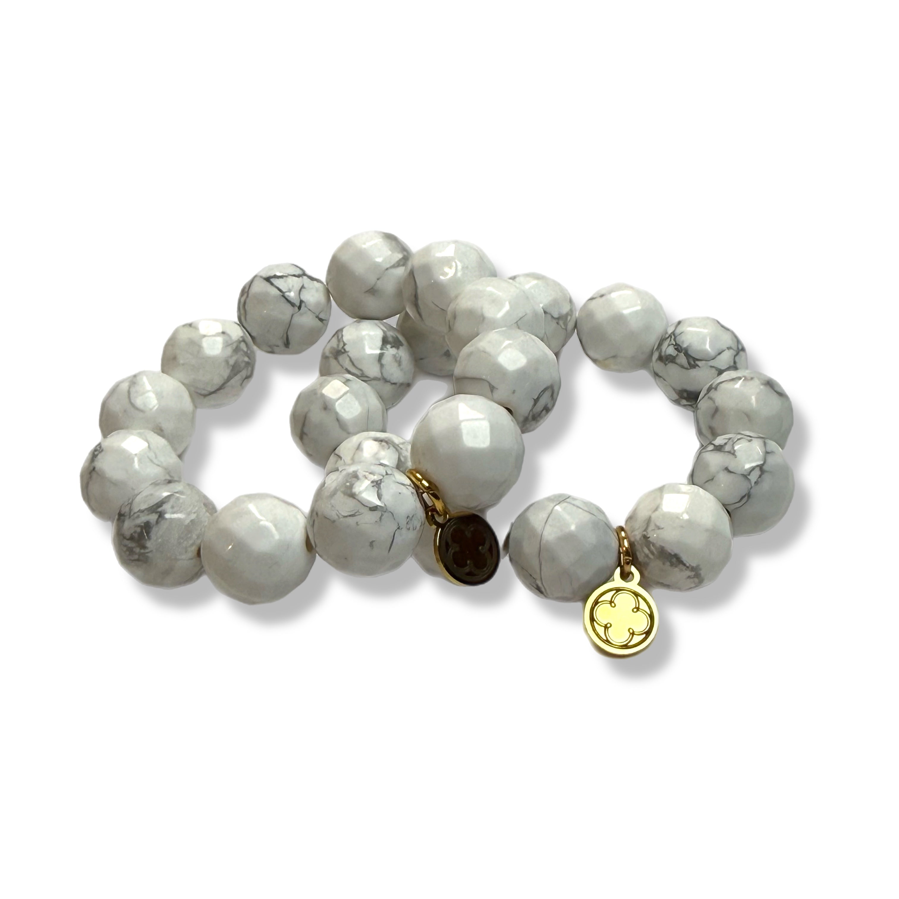 White Howlite Napkin Rings - Set of 4
