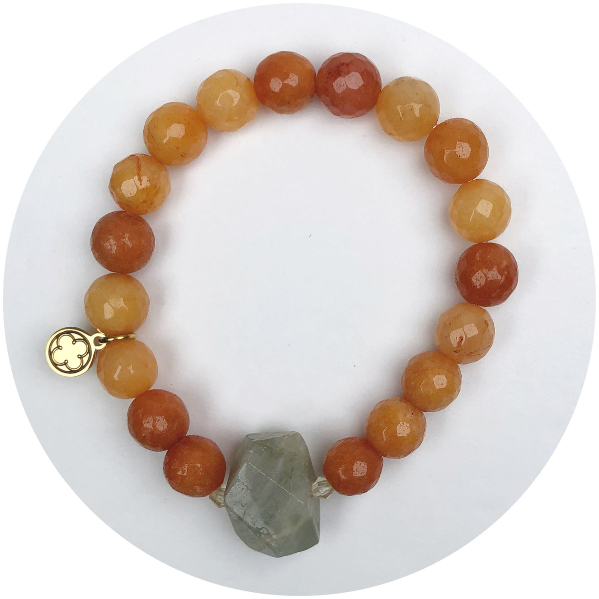 Tangerine Jade with Smoky Pewter Nugget
