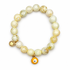 Golden Honey Agate with Orange Evil Eye Pendant on a white background