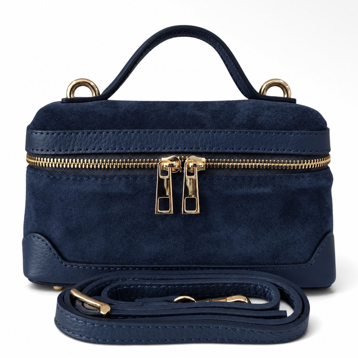 Frankie Neptune Blue Suede Handbag
