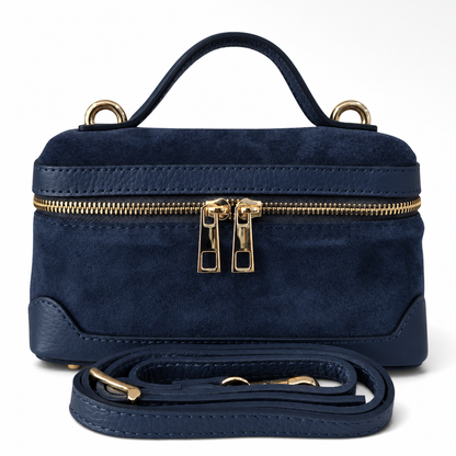 Frankie Neptune Blue Suede Handbag